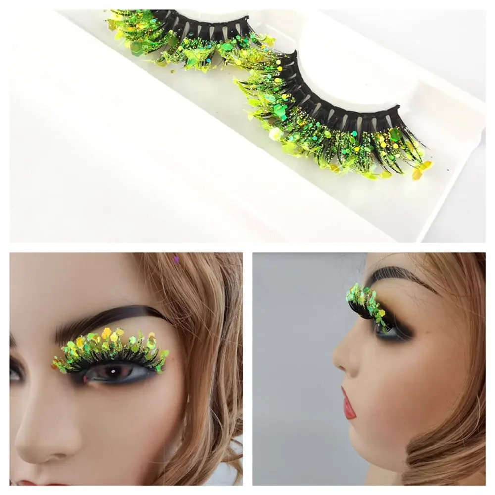 

False Eyelashes Stage Makeup Full Strip Lashes Lashes Extension Fake Eyelashes Glitter Colored Eyelashes Luminous Eyelashes
