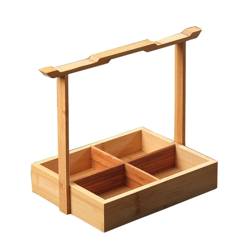 

Simple Chinese Bamboo Food Box, Handmade Tray for Fruits, Pastries and Events