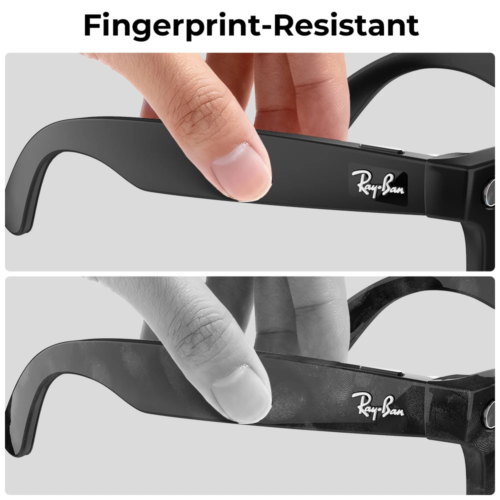 ملصقات HiBloks باللون الأسود غير اللامع لـ Ray-Ban Meta Wayfarer RW4006/RW4012 GEN 1 & 2 50-22 غطاء حماية لإطار النظارات الذكية