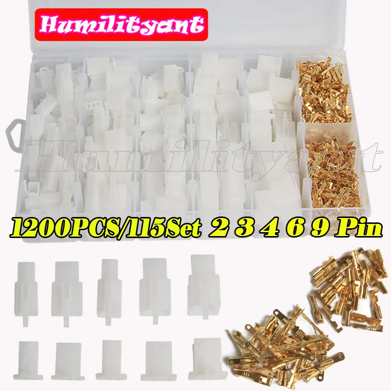 1200PCS/115Set Car Motorcycle Electrical Male Female Terminal Automotive 2.8 Plug Kit Boat Wire Connector Terminal