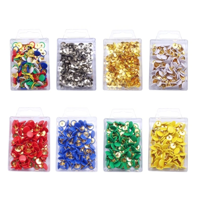 Colors Thumb Tacks 100 Count,Colors Plastic Roundness Push Pins Decorative Tacks for Corkboard Marking Maps