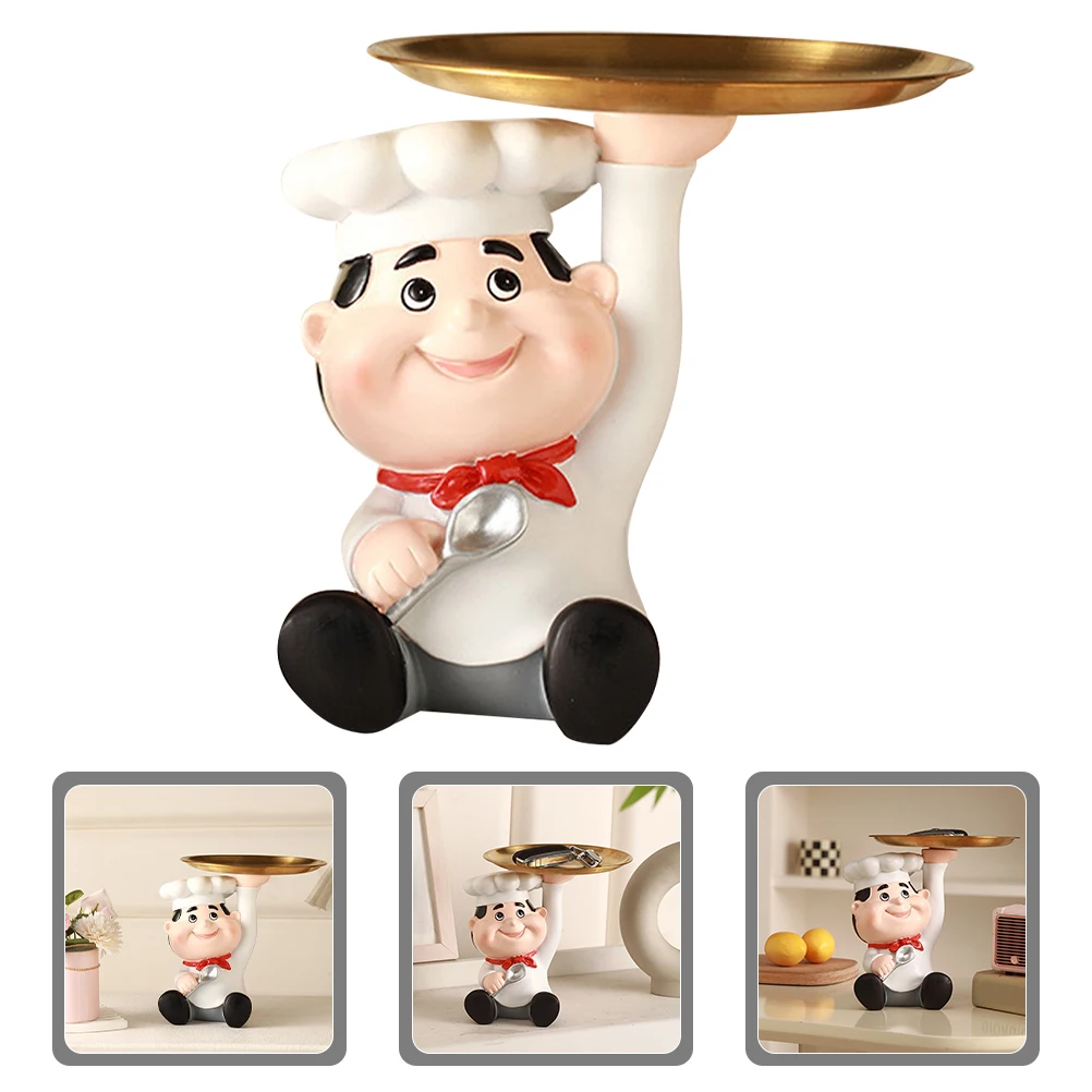 Chef Storage Home Decor Trinket Dish Resin Jewelry Trinket Plate Decorative Key Ring Holder Dish Entryway Organizer
