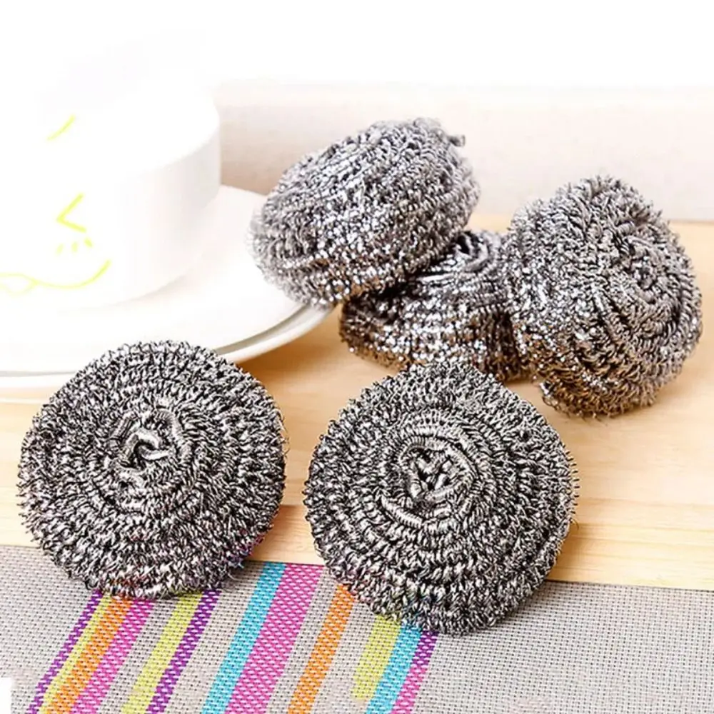 4Pcs Stainless Steel Balls Heavy Duty Wire Steel Dishwashing Cleaning Ball Scrubbers Kitchen Scrubbing Sponges Cleaner Tools