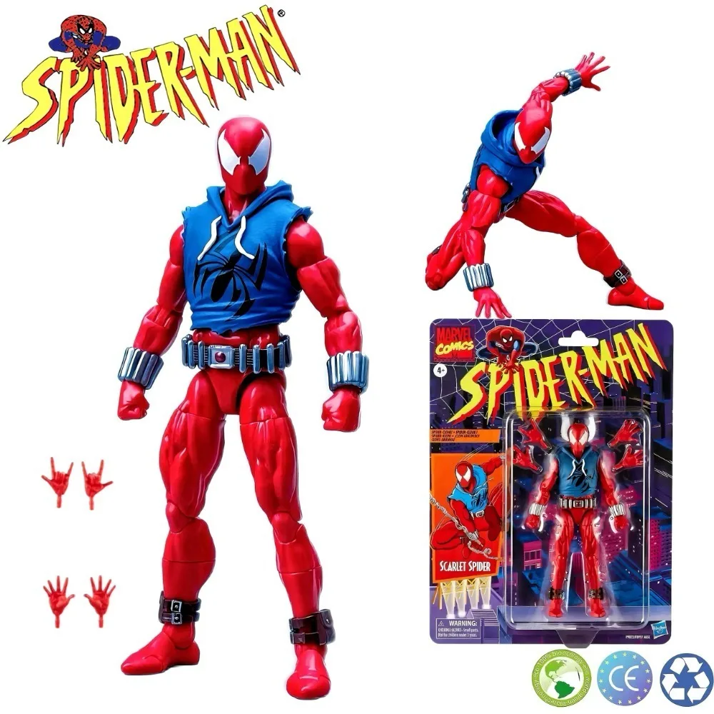 ML Legends Spider-Man Retro Packaging Series Scarlet Spider Anime Figure Model Toys Model Gifts for Boy 1/12