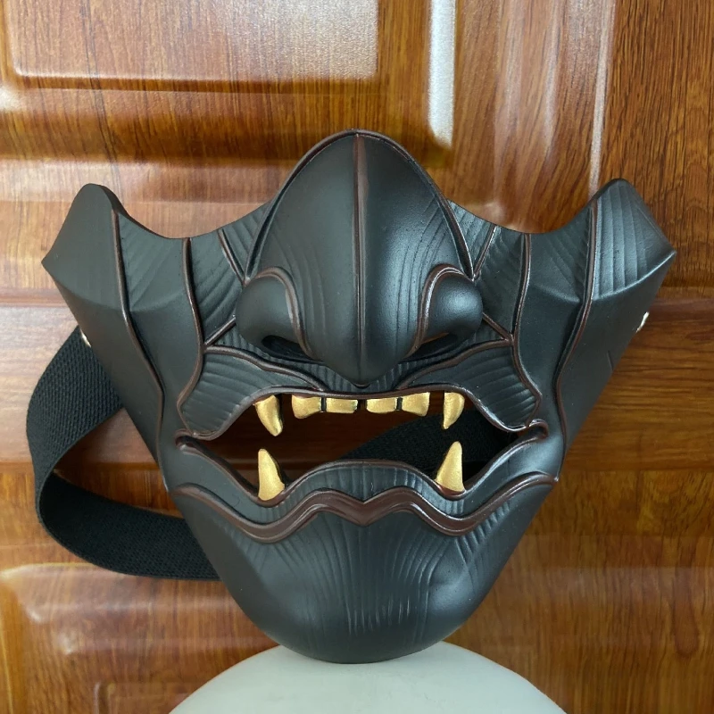 การ์ตูนแสดงฮาโลวีนคอสเพลย์ Props สีดําครึ่งหน้า Latex หน้ากากปาร์ตี้เต้นรําบทบาทเล่น Props คอสเพลย์อุปกรณ์เสริม