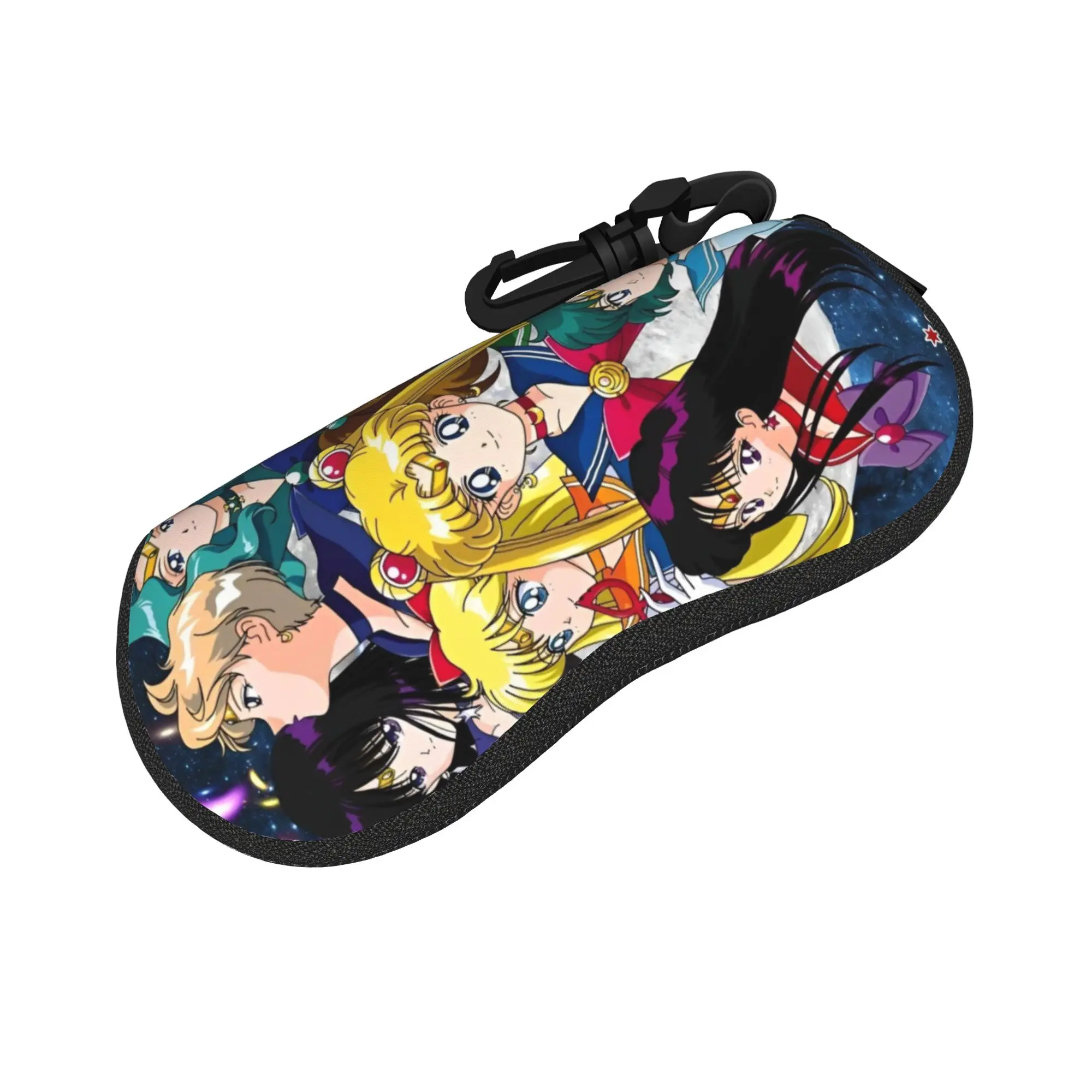 Anime Moon Girl Glasses Case Men Women Anti-Fall Zipper Usagi Tsukino Sunglasses Storage Box Anti-Pressure Eye Contacts Case