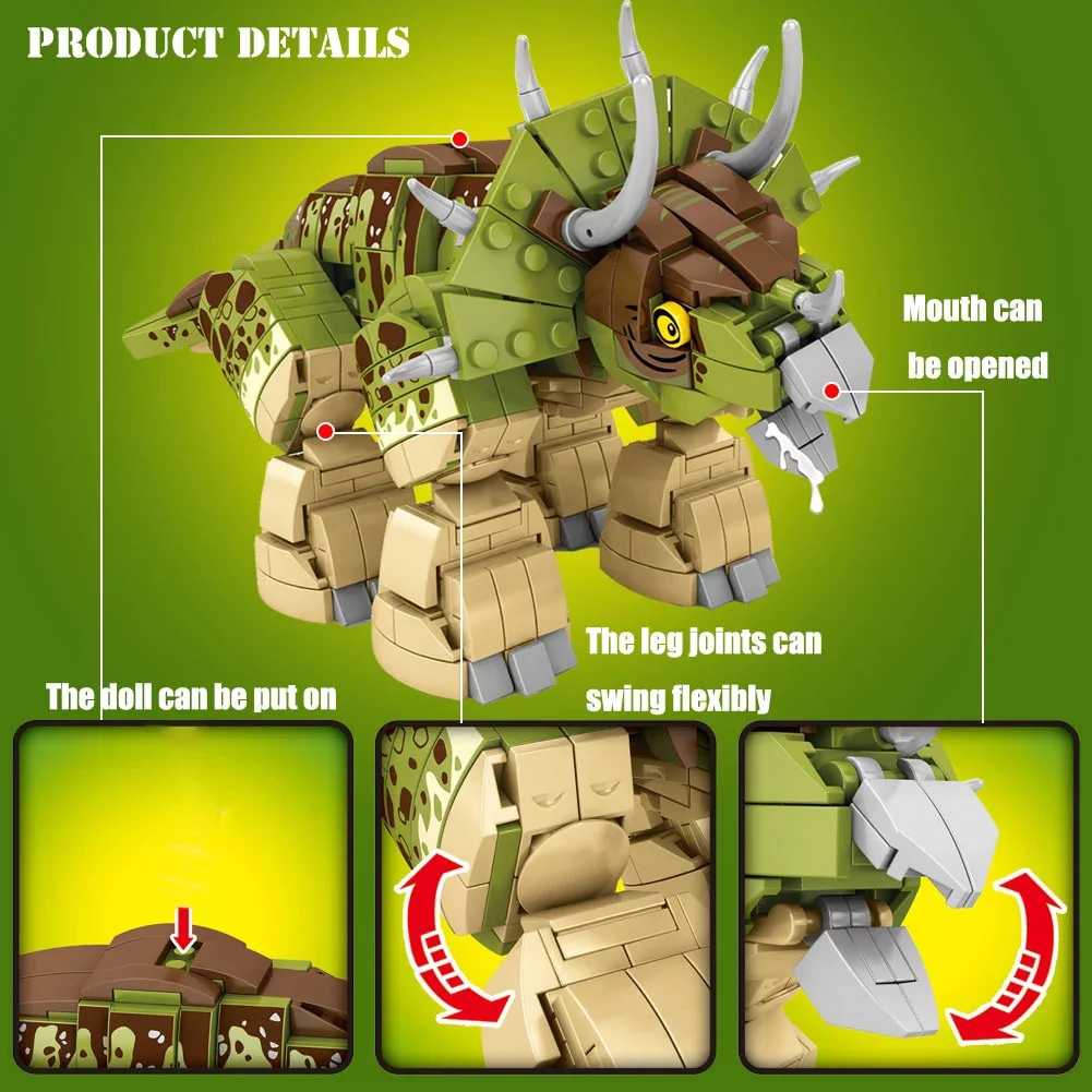 Jurassic Mech Dinosaur Robot Building Blocks City World Park Tyrannosaurus Triceratops Figures Bricks Children Toys Set Gifts