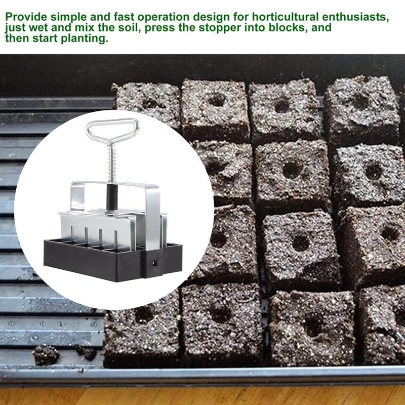 Imagem -02 - Handheld Seedling Soil Block Maker Ferramenta de Bloqueio de Aço do Solo com Alça Ferramentas de Bloqueio de Jardim