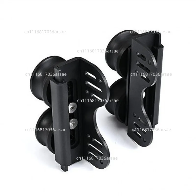 3.3FT(100cm) Retractable Sliding Library Hardware Kit No Ladder，Round Tube Rolling Ladder Track， Floor Roller With Brake