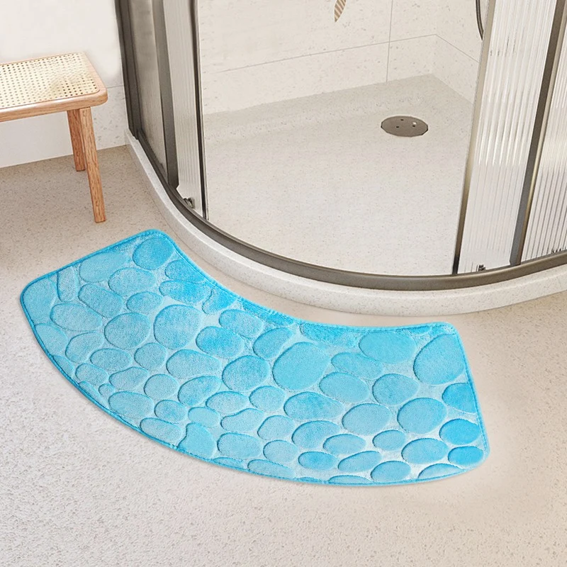 Cobblestone Bathroom Mat Super Absorbent Bath Carpet Washing Machine Non-slip Quick-drying Floor Rug Toilet Lid Cover Toilet Mat