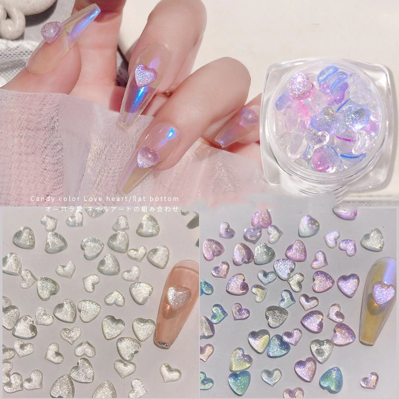 Misscheering ثلاثية الأبعاد مسمار السحر الفن الحب القلب مسمار الراين حجر الكريستال الطبيعي لتقوم بها بنفسك مسمار الفن زينة الأظافر اكسسوارات