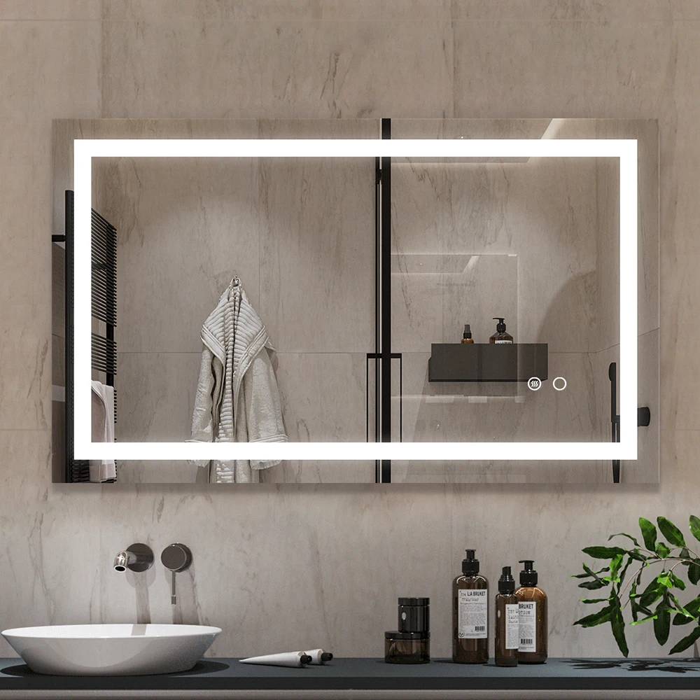 Espejos Led Maquillaje Rectangle Long Master Bathroom Vanity Mirror With s And Blue Tooth Speaker