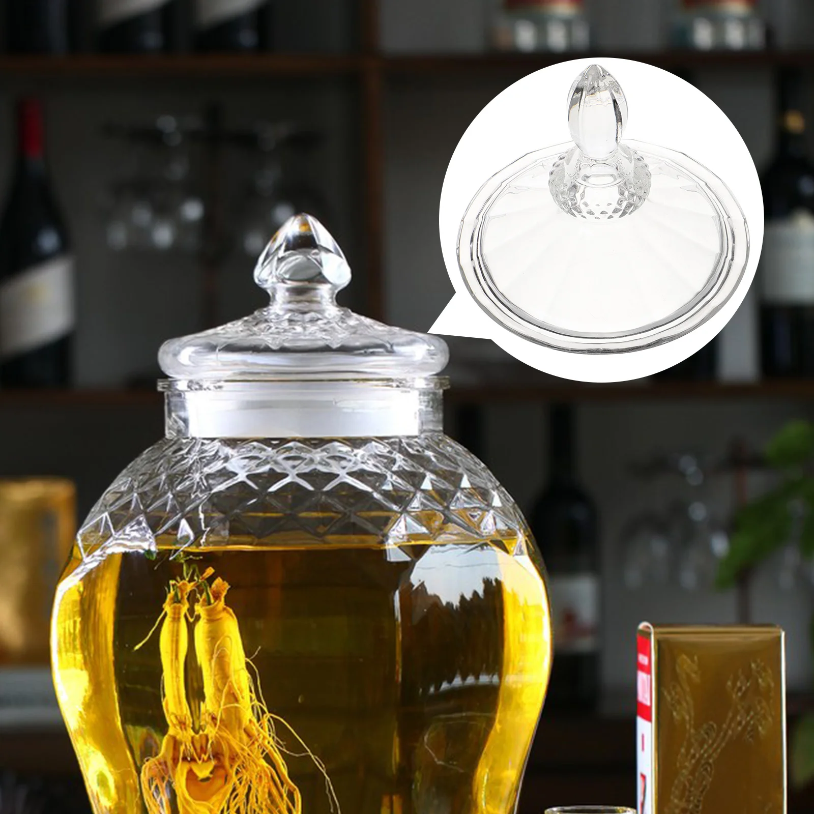 

Water Pitcher Lid Glass Replacement Cover for Juice Dispenser Wear-Resistant Stable Seal Easy Fit Kitchen Drink Container Cap