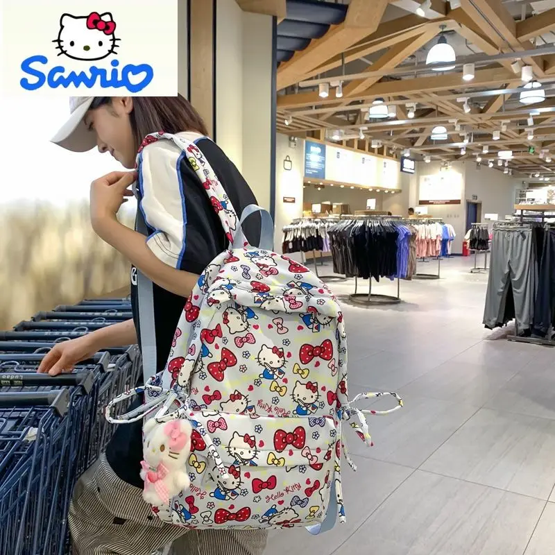 

Sanrio High Quality Large Capacity Cartoon Hello Kitty Bow Backpack for Students, Lightweight and Load Reducing Backpack