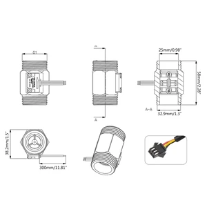 Hall -Wasserflusssensor -Sensorschalter Durchflussmesser Industrieturbine 1 Zoll Wasserstromssensor 12 Hauptverkaufsmesserflussflüssigkeit - №7