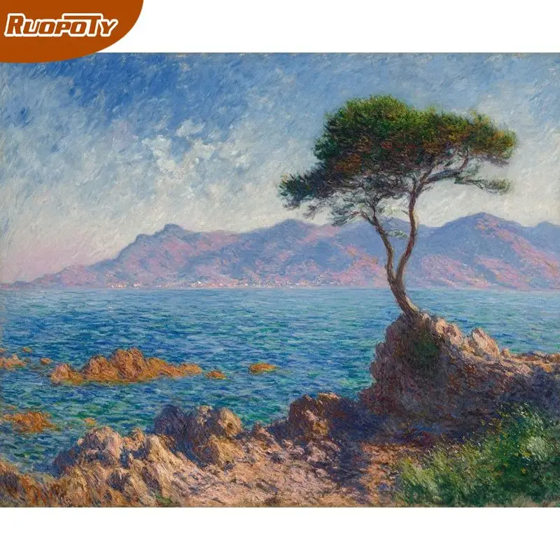 

PhotoCustom Diy Painting By Numbers For Adults Starter Kits Mountain Diy Gift Paint With Numbers For Home Decor