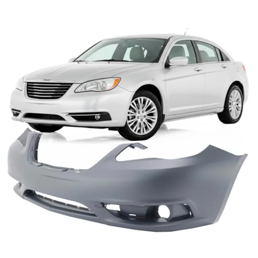

Front Bumper Cover for 2011-2014 Chrysler 200 LX S Touring Limited Convertible Sedan 11-14 Primed Ready to Paint with Fog Light