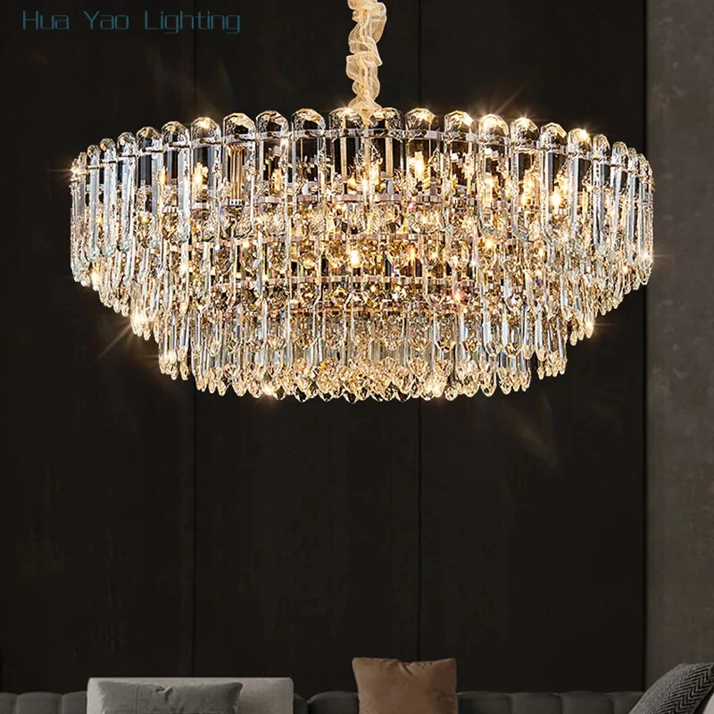

Modern Crystal Chandelier Lighting For Living Room Gold Hanging Lamp For Dining Room Hall Lobby Kitchen Island Hanging Light