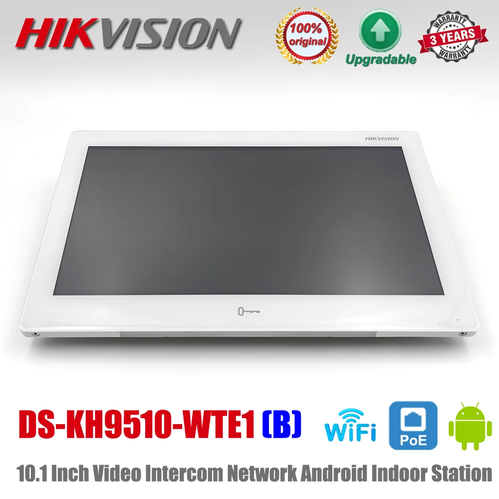 Hikvision DS-KH9510-WTE1 (B) видеодомофон Android внутренняя станция 10,1-дюймовый цветной сенсорный экран стандартный POE WIFI монитор