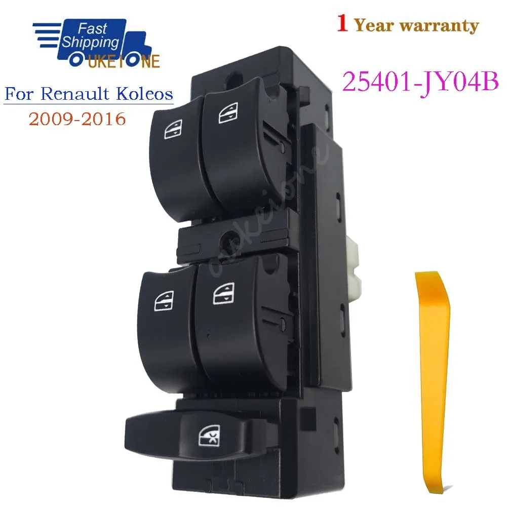 

25401JY04B For Renault Koleos 2009-2016 Front Left Master Driver Side Electric Power Lifter Window Switch Button Car Accessories