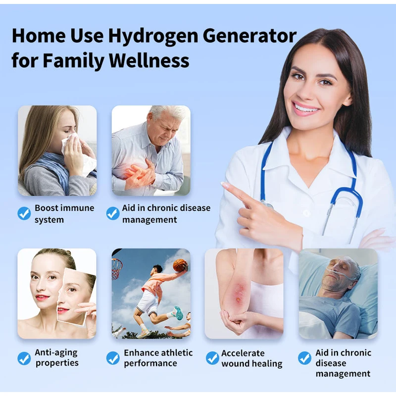 جهاز استنشاق الهيدروجين 3000 مللي 99.99% نقاء آلة العلاج H2 النقي آلة استنشاق الهيدروجين الجزيئي مؤين المياه وتنقية PEM