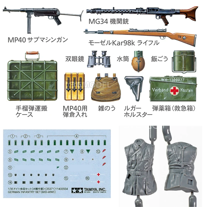 طامية البلاستيك تجميعها أطقم منمذجة 35371 فريق المشاة، مجموعة منتصف الحرب 1/35 #4