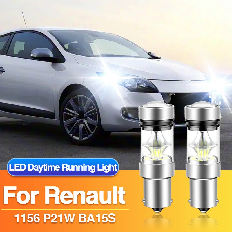 2×P21W 1156 LED Daytime Running Light BA15S Lamp for Renault Scenic 3/Laguna 3/Megane CC/Megane 3, Car Day Light Canbus 12V Bulb