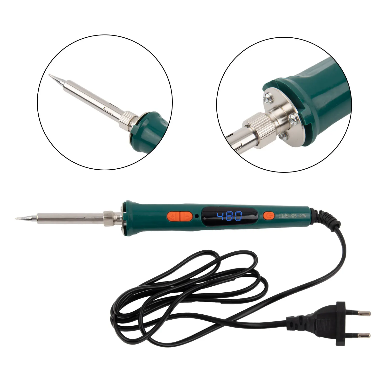 1 Set Soldering Iron Digita Digital Display Soldering Pen Welder Supplies Welding 120W 200-600℃ 220V European Plug