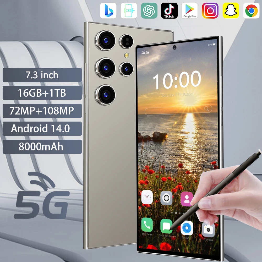 

Tablet protective case For New S26 Ultra Original Intelligent 5G Dual Card Dual Standby Android Global Version 8000mAh Battery