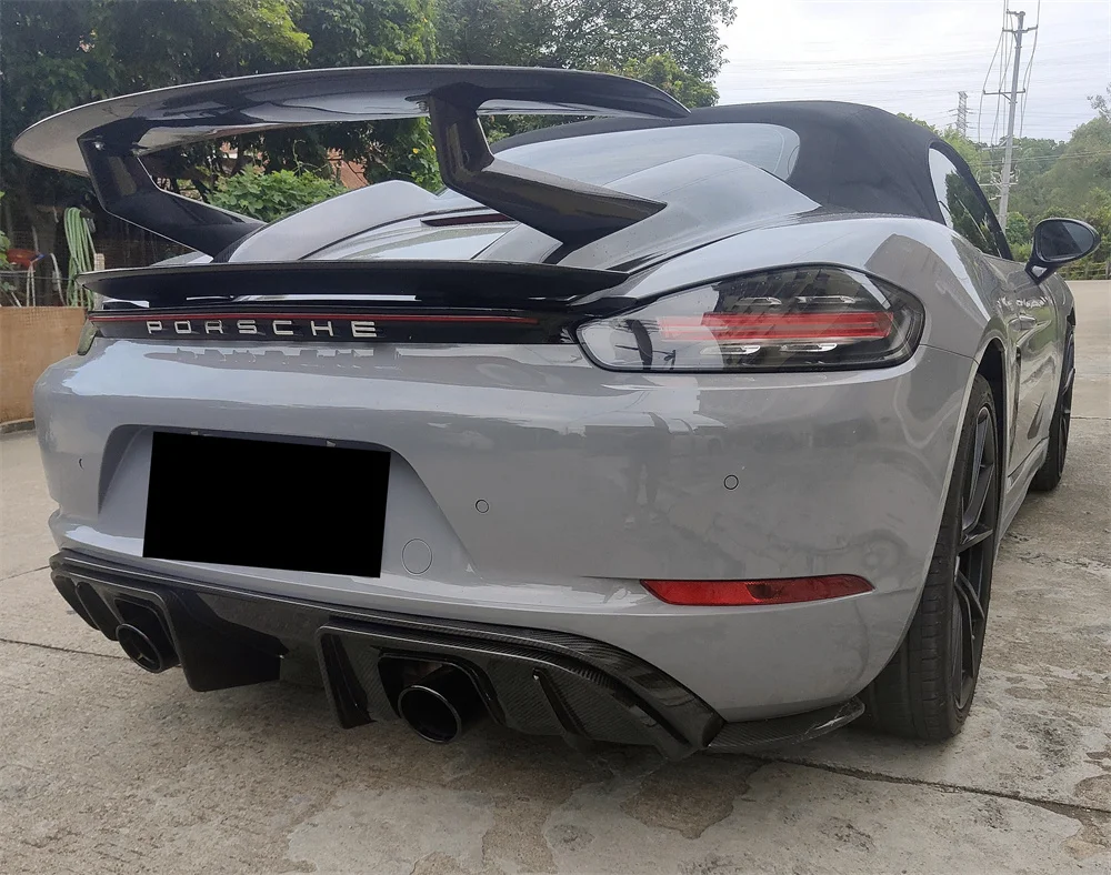 

For 17-19 Porsche Cayman Boxster 718 GT Style Carbon Fiber Rear Bumper Lip Rear Diffuser Body Kit