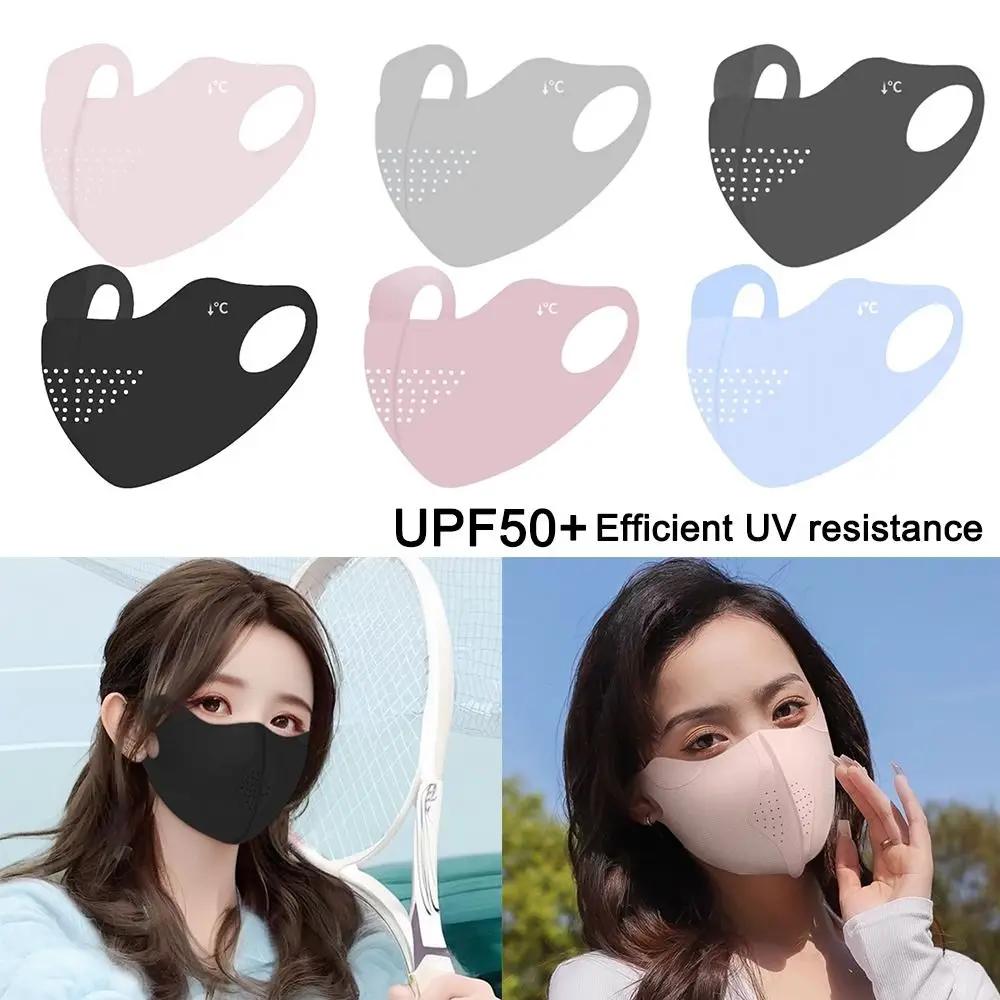 Breathable Cycling Face Mask Soft Uv Sun Protection Thin Face Cover Ice Silk Face Mask Summer
