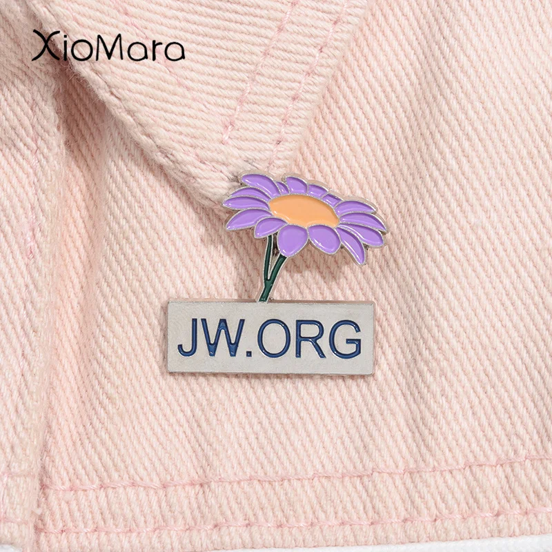 JW.ORG Flower Enamel Pin Funny Floral Plant Brooch Lapel Backpack Denim Jacket Badge Jewelry Gift Accessories