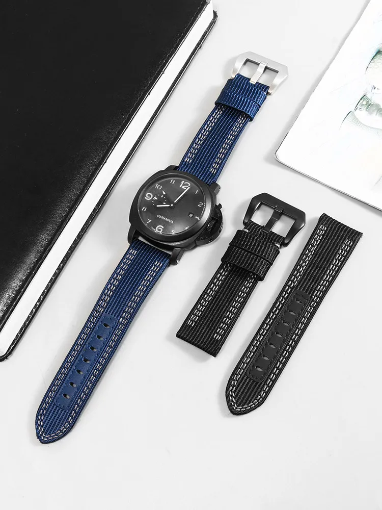 Suitable for Panerai PAM441/359/312/616 Stealth 984 Lumino Series Blue Nylon Watch Strap