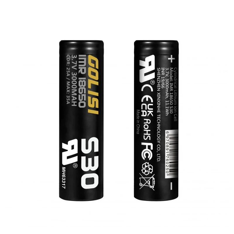 1-6pcs Original Golisi High Drain IMR 18650 Battery Golisi S30 & S30 UL 3000mAh Cell 800 times Cycle lifes 3.7V 25A Big Capacity