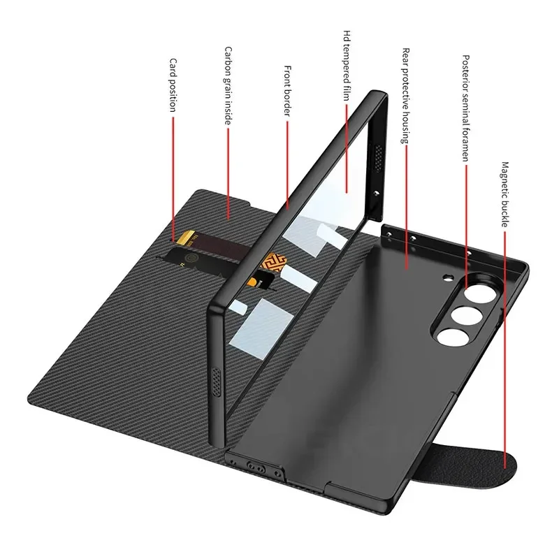 

Leather Fold Stand Case For Samsung Galaxy Z Fold 7 Card Package Holder Cover