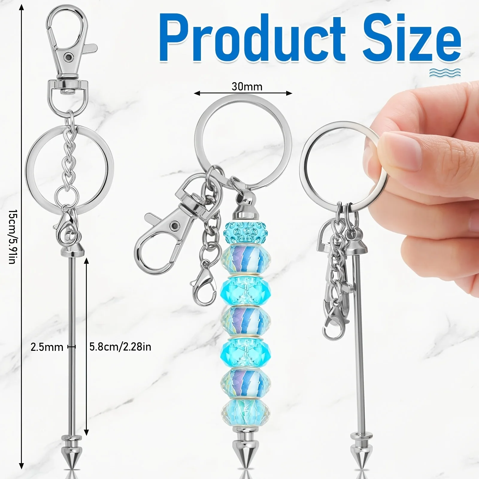 

High Aesthetic Value Elegant 13pcs Minimalist Blank Keychain Rods DIY Beading Jewelry Making Supplies Handmade Accessories Gifts