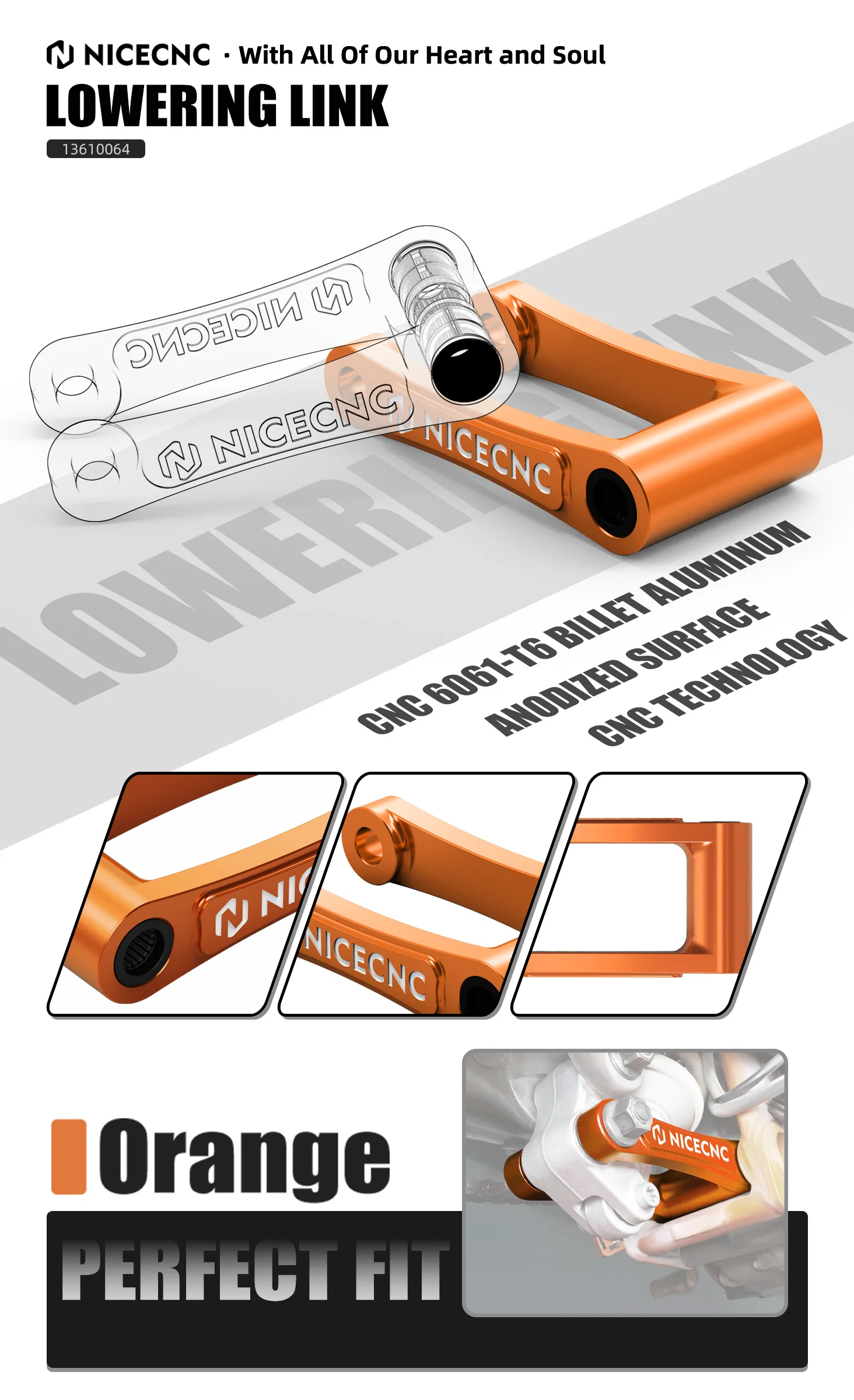 (EU-Lager) Für KTM 690 SMC/R Enduro/R 2008-2024 Husqvarna 701 Enduro Supermoto 2016-2024 GasGas 700 SM/ES Tieferlegungskit 1"1.25" – Detail 1