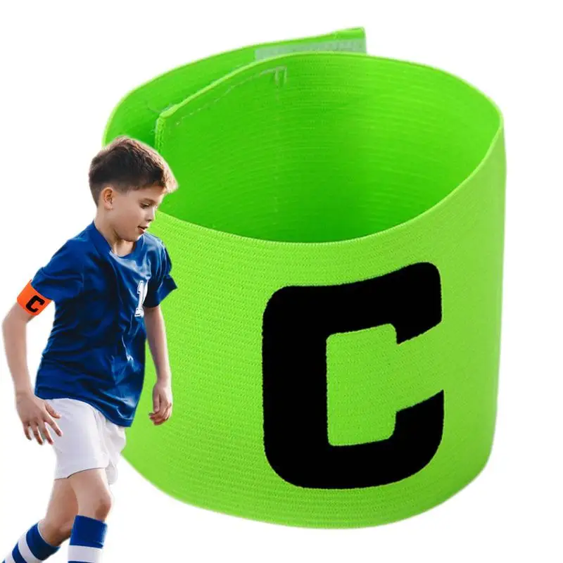 

C Leader Match Football Armband Professional Captain Arm Band Training Bracelet Adjustable Bright Competition Soccer Gift