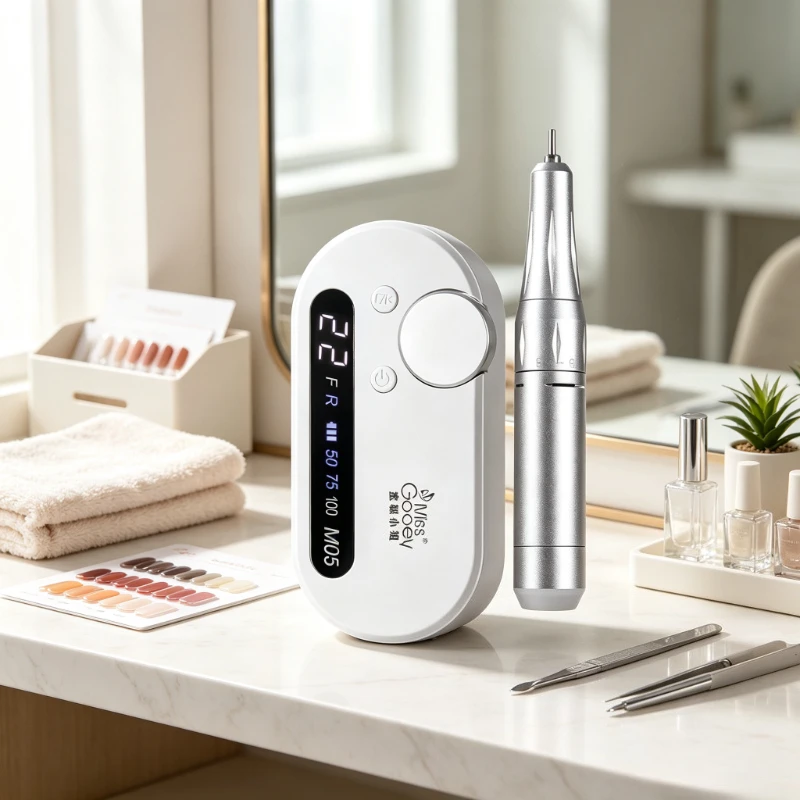 Rechargeable Electric Nail Drill Portable Manicure File for Gel Removal Shaping Polishing Handheld Salon Home White 네일 드릴