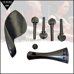 Ebony Wood Violin Pegs Chin Rest End Pin Tuner Tailpiece Set 4/4 Violin Viola Parts Accessories