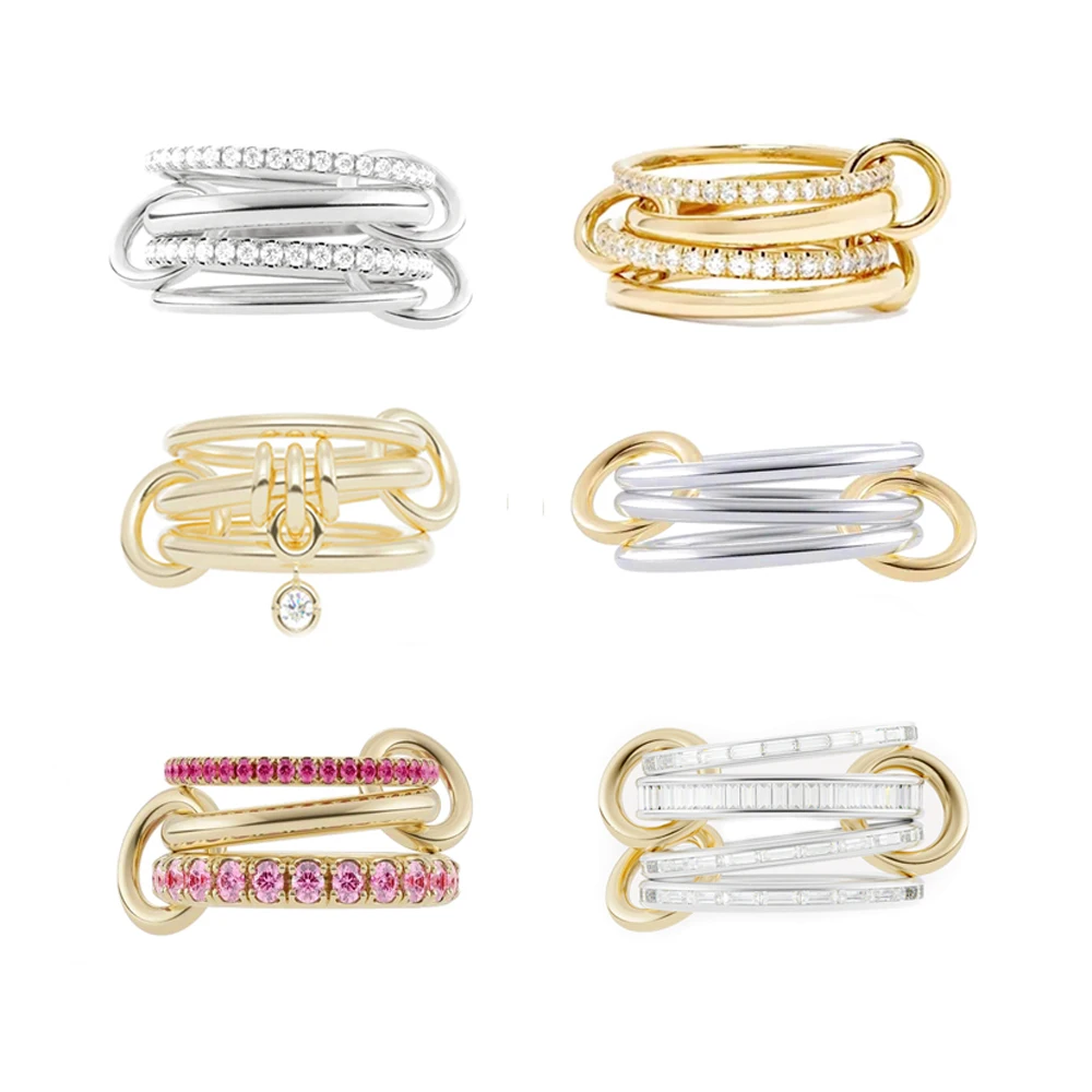 2025 New Plain Micro Paved 5A CZ Mix Color Bling Cubic Zirconia CZ Eternity Band Multi Piece Stacking Full Finger Ring For Women