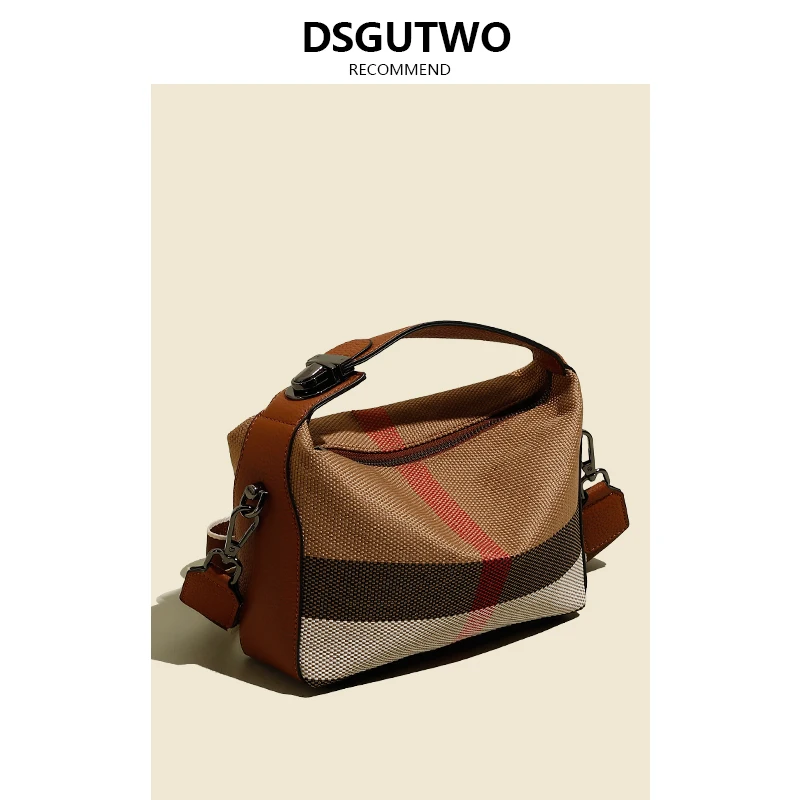 

DSGUTWO Faion Повседневная кожаная сумка-тоут Высококачественная клетчатая парусиновая сумка на одно плечо Sli Модная сумка через плечо