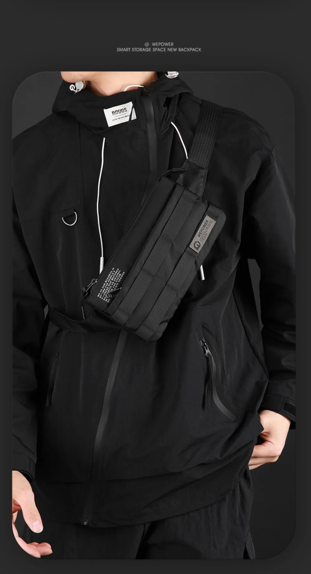 Hochwertige Vintage-Style Herren-Hüfttasche Multifunktionale Kleine Gürteltasche Einfaches Design Schultertasche für Outdoor-Aktivitäten – Detail 16