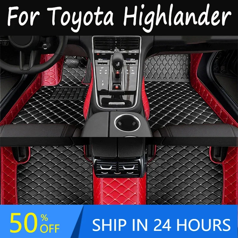 

Car Floor Mats For Toyota Highlander (Hybrid/Petrol)7 Seats 2022 2023 Auto Foot Pads Carpet Cover Interior Accessories