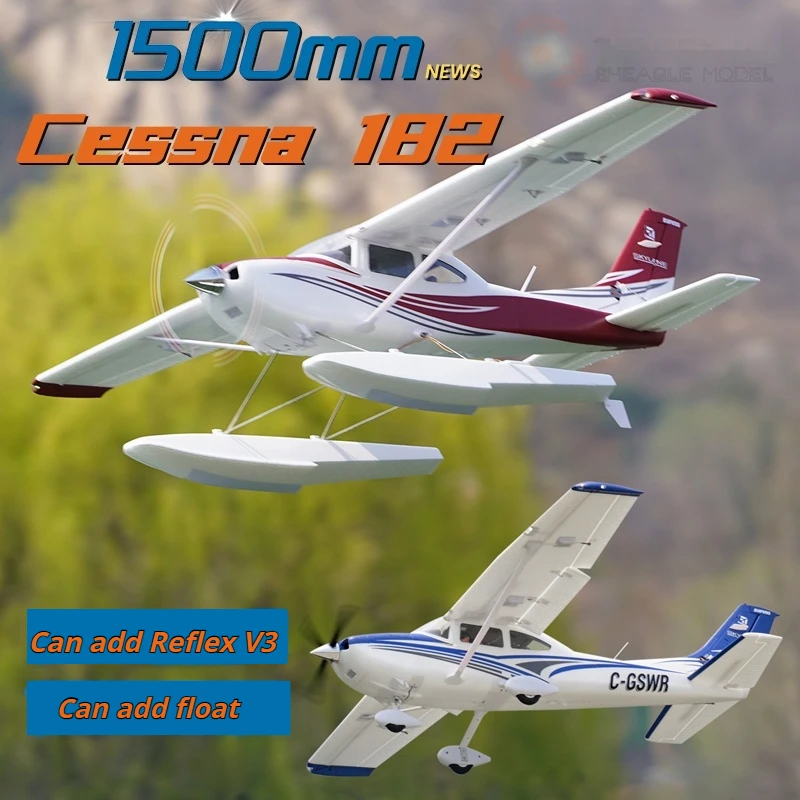 

FMS 1500 мм Cessna 182, электрический самолет с дистанционным управлением, модель с фиксированным крылом, модель Newbies, усовершенствованный тренер, сборочная машина PNP