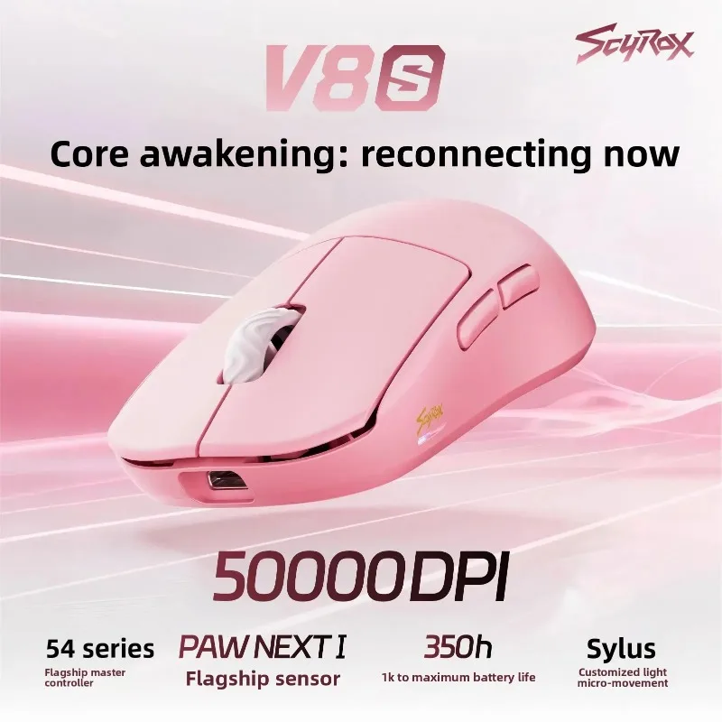 Scyrox V8s/V6s Wireless Gaming Mouse Lightweight Tri-mode with Small Hand Grip Universal Wired Wireless Dual 8K Game Mouse Gift