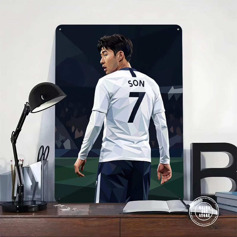 Son Heung-min Soccer Player Metal Poster Customized Wall Art Retro Vintage Tinplate Signs for Bedroom Decoration Room Decor Men