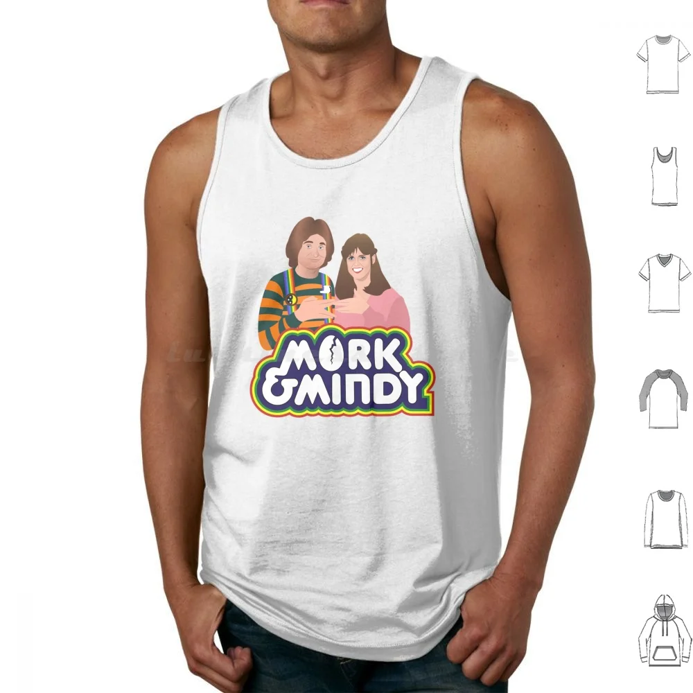 Camisetas sin mangas de Mork y Mindy, camisetas de algodón con estampado de Mork y Mindy, Mork Mindy, Mork de Ork Planet Ork Extraterrestrial Robin