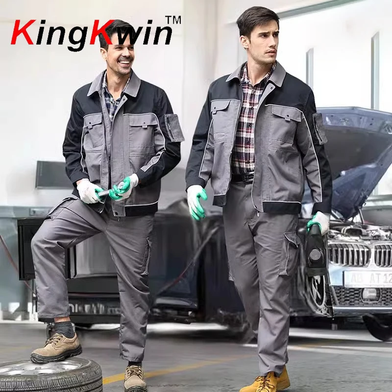 

Spring Working Clothing Men Factory Uniform Suit Mechanic Repairmen Workshop Road Workwear Wear-resistant