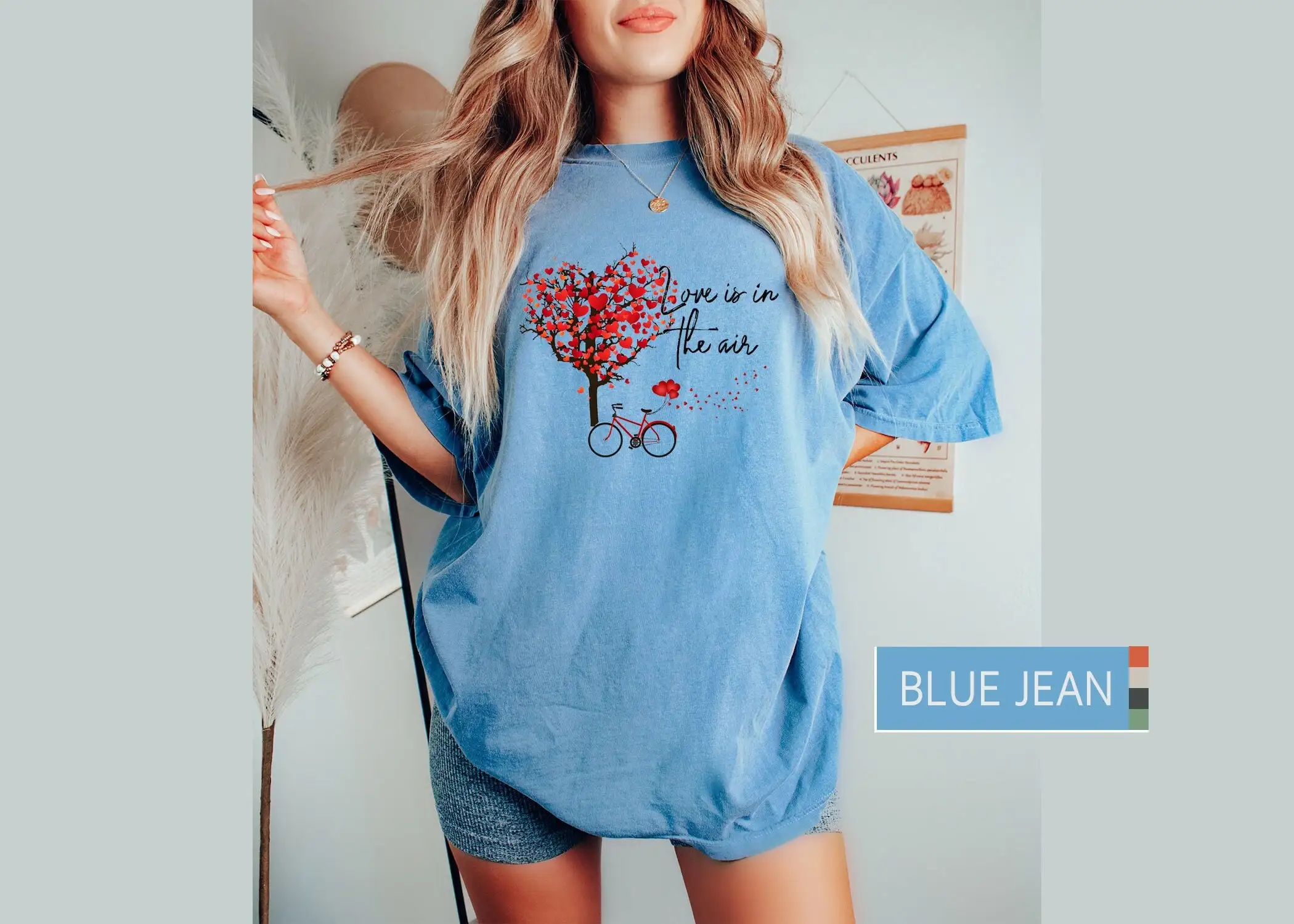 Love Is In The Air T Shirt Valentines Day Cute Tree Valentine Matching Comfort Colors Heart